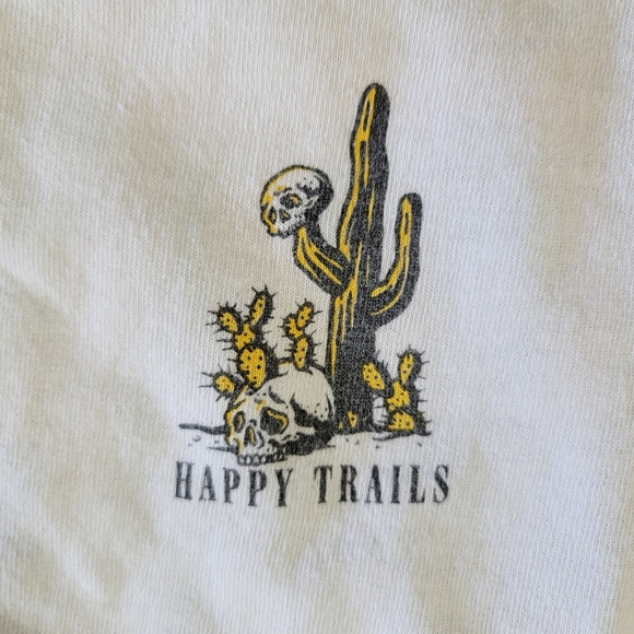 Retrofit Mens T Shirt Happy Trails Cactus Skulls Southwest 100% Cotton Large - Picture 3 of 7